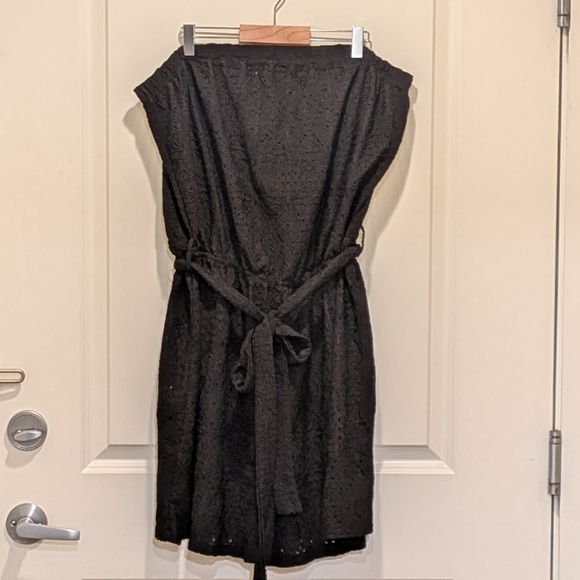 EUC Penningtons 2X Black Eyelet Lace Tube Top Bathing Suit Cover Up Jumpsuit - Picture 2 of 5